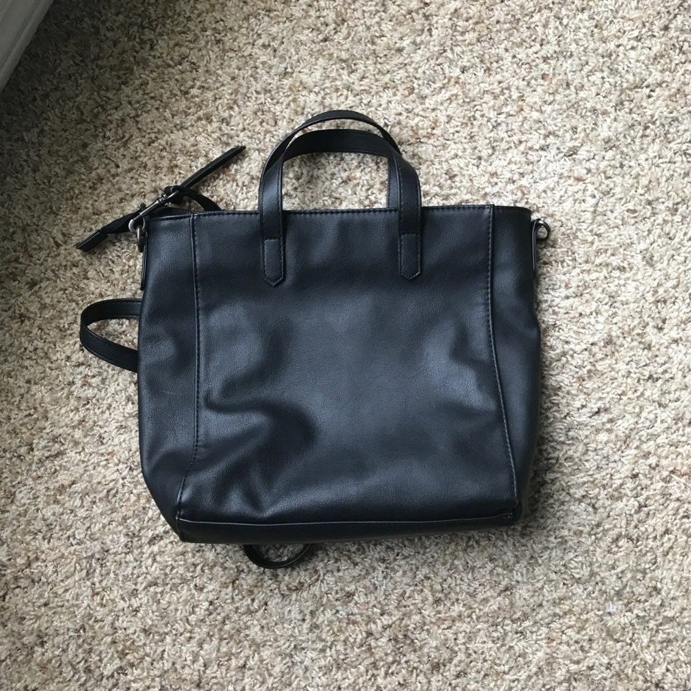 Black Tote With Strap and Card Holder